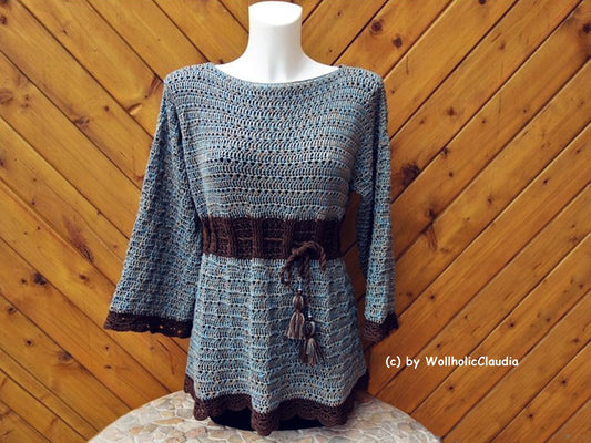 Häkelanleitung Tunika oder Pullover "Jennifer" Alle Größen